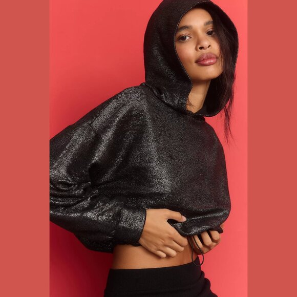 SzL Anthro Pilcro Shimmery Foil Hoodie - EUC - Picture 9 of 10